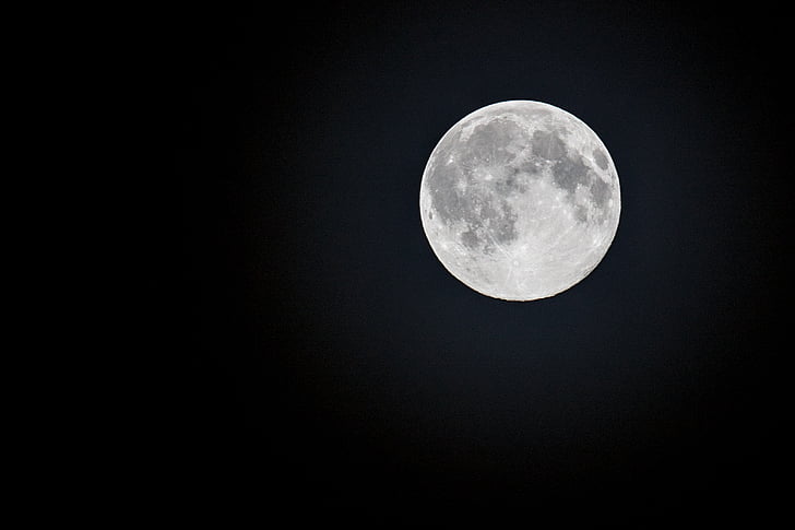 pilns mēness, mēnesis, naktī, zinātne, Astronomija, mēness, krāteris