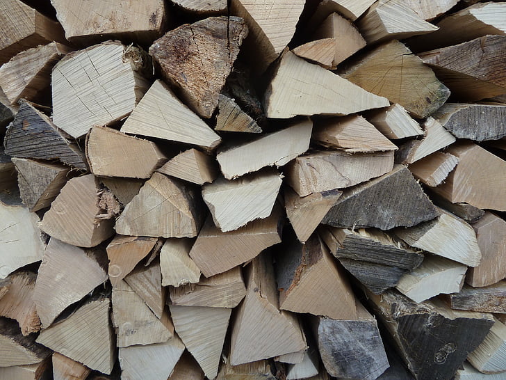 hout, brandhout, holzstapel, groeiende voorraad, logboek, afgezaagd, gestapeld