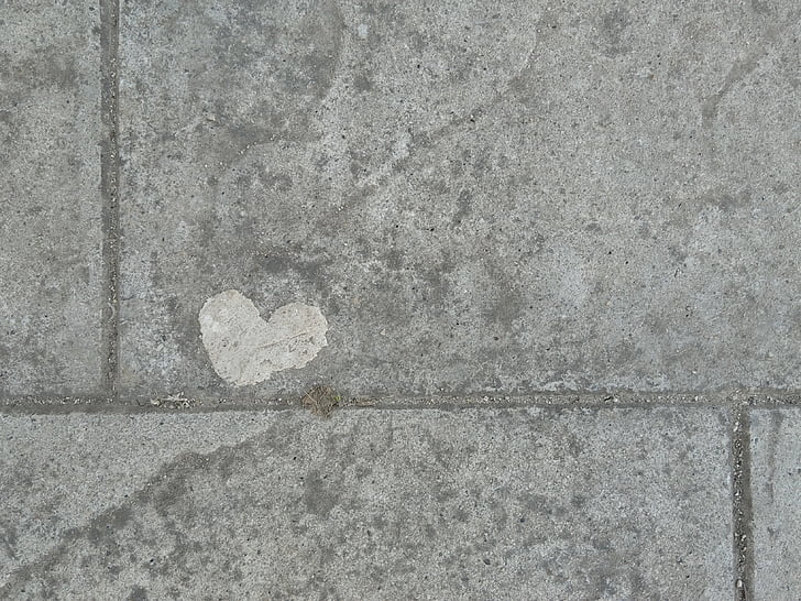 sàn nhà, đá, trái tim, ván sàn, nền tảng, màu xám