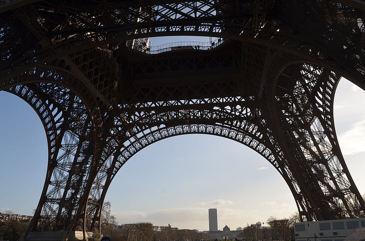 Eiffeltoren, Parijs, Frankrijk, bezoekplaatsen, stalen structuur