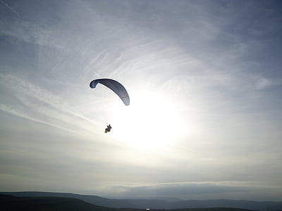 paragliding, Flying, solnedgang