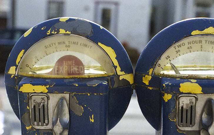 expired, old, parking Meter