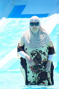 nagymama, nők, régi, emberi, víz, Holiday, Tunézia