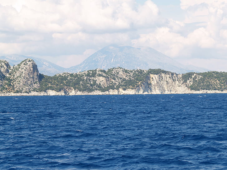 Mar, roques, veure, boira, blau, Grècia, cel