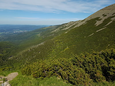 βουνά, γιγαντιαία βουνά του Krkonoše, Ενοικιαζόμενα, μονοπάτια πεζοπορίας, φύση, ορεινή πεζοπορία, Προβολή