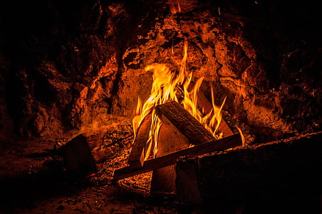 отвори огън, огън, дървен материал, горя, Blaze, пламък, камина