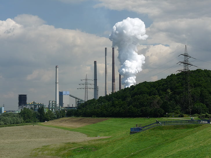 industria, fábrica, planta metalúrgica, área de Ruhr, Duisburg, planta industrial, chimenea