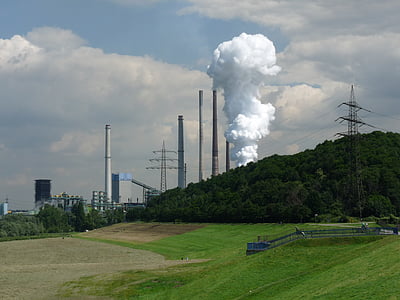 iparág, gyári, fémkohászati berendezések, Ruhr-vidék, Duisburg, ipari üzem, kémény