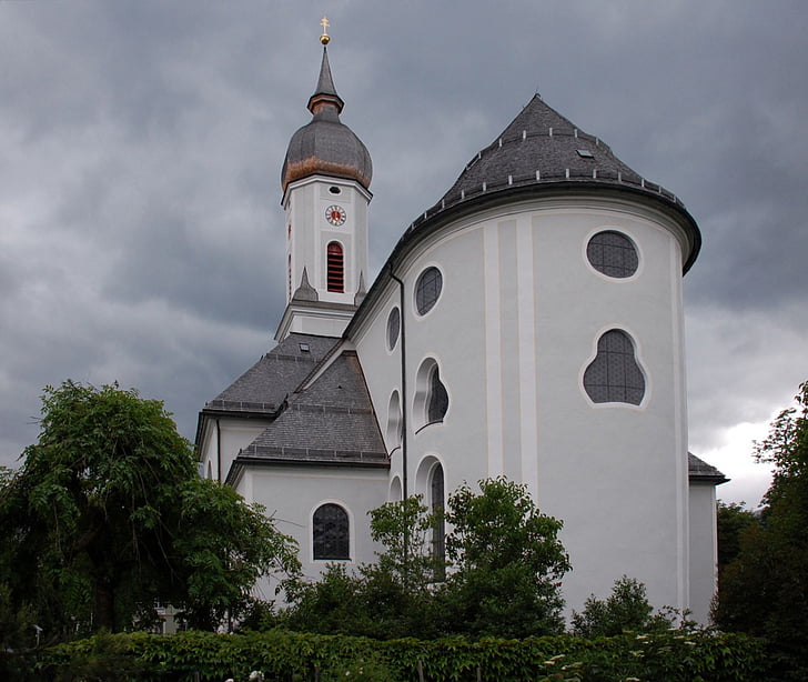 katedrala, Bavarska, Nemčija, katoliški, arhitektura, Garmisch-Partenkirchen, Garmisch