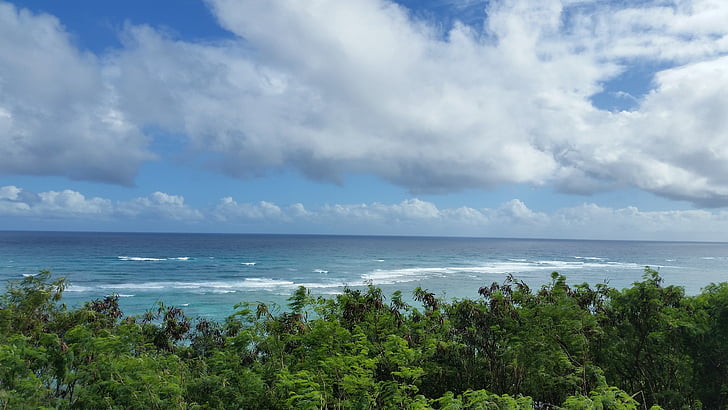 Hawaii, Oceana, mar, nublado, Pacífico