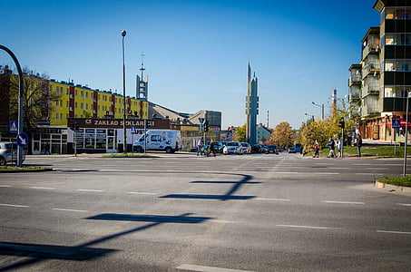 Street, Kota, Kielce, Menara, Gereja, Polandia, eksterior bangunan