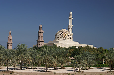 Omāna, Muscat, mošeja, Islam, minarets, Arabia, arhitektūra