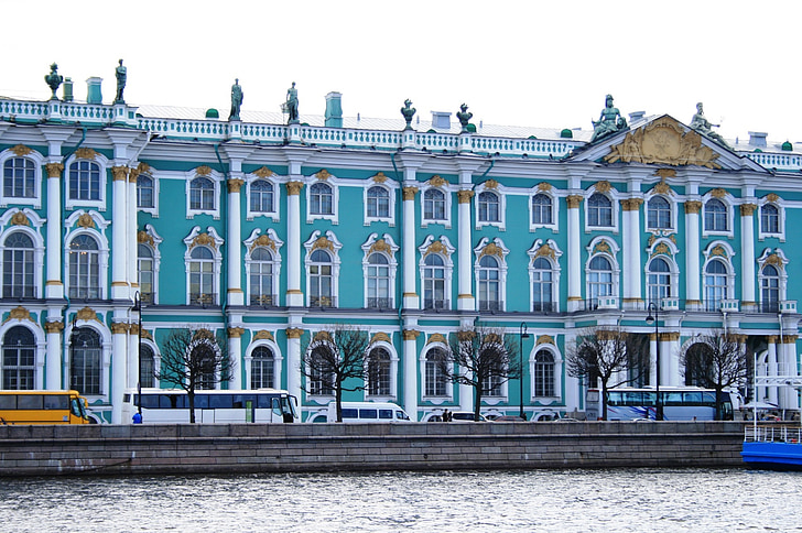 Hermitage, Vinterpaladset, art galery, Museum, historiske, arkitektur, turkis