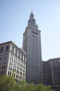 Cleveland, edifício, arranha-céu, arquitetura, Verão, Torre, cidade