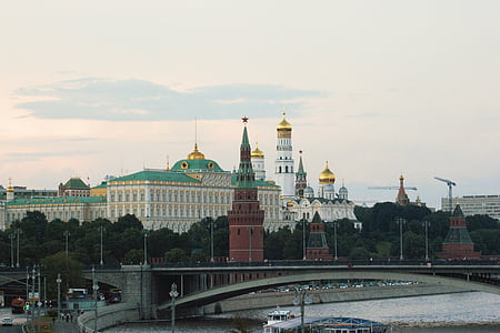 Moskva, Kreml, Rusko, kopule, Kremlevskaya nábřeží, Katedrála, střed