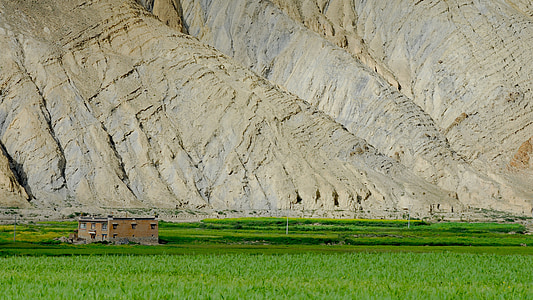 Tibet, paisagem, rocha, contraste de cores