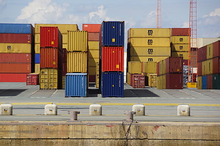 Antwerpen, België, container, containers, distributie, dok, goederenvervoer