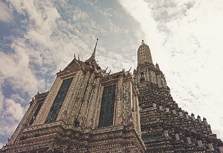 bangkok, thailand, architecture, looking up, khmer, temple, ancient