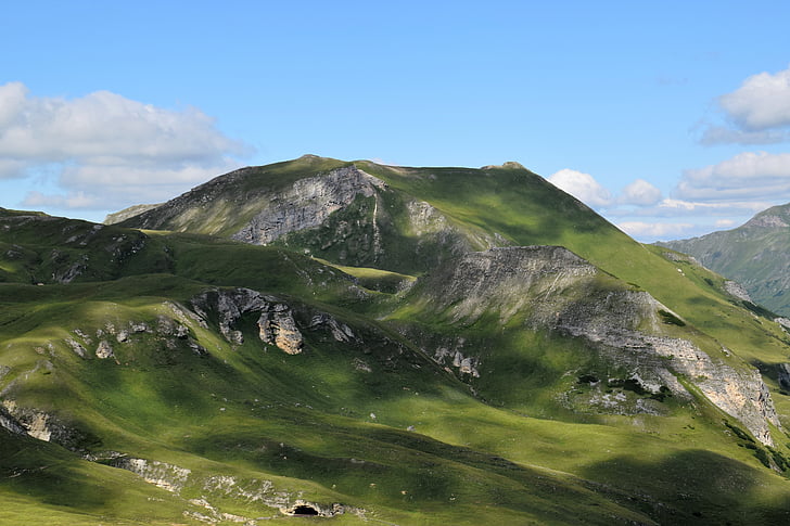 hegyek, alpesi, táj, zöld, kék, Glöckner road, természet