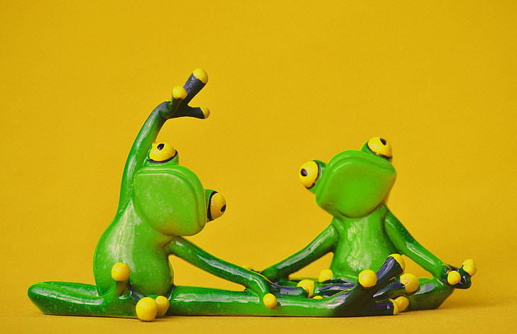 con ếch, con số, tập yoga, thể dục dụng cụ, Buồn cười, ếch, màu xanh lá cây