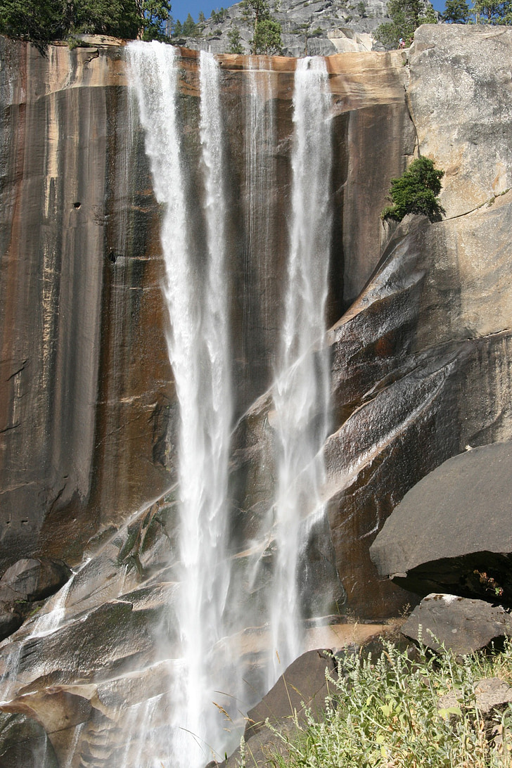 waterfall, nature, water, yosemite, national park, cascade, flowing