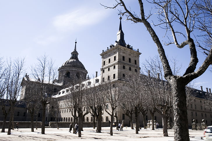 El escorial, Madrid, blauw, steen, geschiedenis, dump, monument