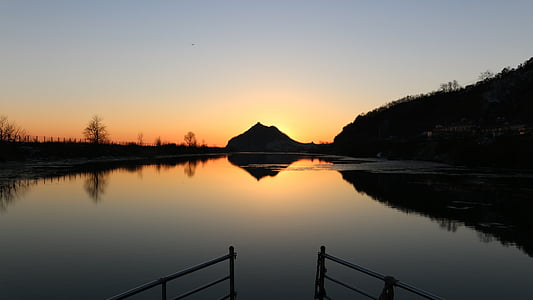 Sunset, Yalu floden, Nordkorea