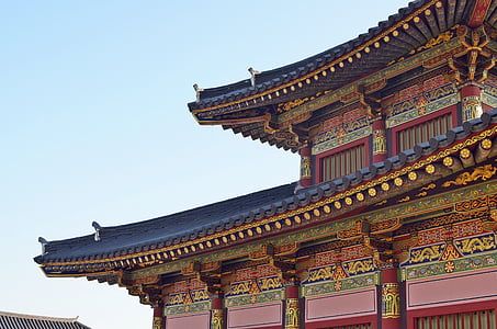 Corea del, Palau, tradicional, Bell lloc, antic palau, edifici, històric