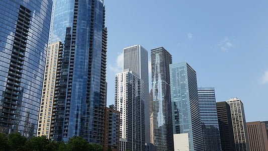 Chicago, arsitektur, Kota, pemandangan kota, cakrawala, bangunan, Pusat kota