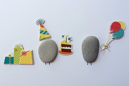 birthday party, cake, celebrate, rock art, decoration, christmas, celebration