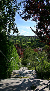 stairs, city, village, view, outlook, good view, staircase