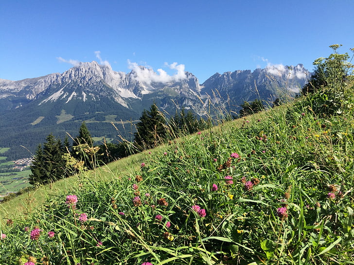 Gunung, Alpine, pemandangan gunung, pegunungan, Elmau, wilderkaiser, Austria