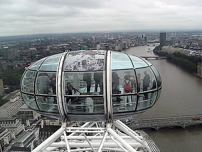 ull de Londres, veure, edificis, riu, paisatge, Londres, paisatge urbà
