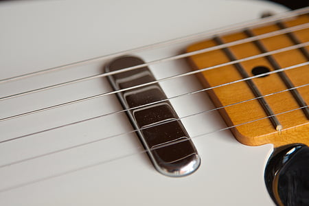 crom, close-up, guitarra elèctrica, diapasó, guitarra, instrument, macro