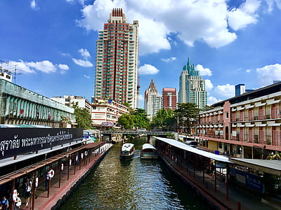Bangkok, ciudad, cielo, comunidad, Torre