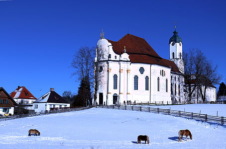 Wies, Igreja, Alemanha, peregrinação, Baviera, arquitetura, religião
