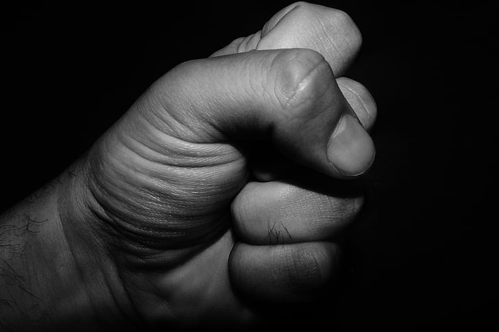 hand, fist, black and white, hands, body, father, guy
