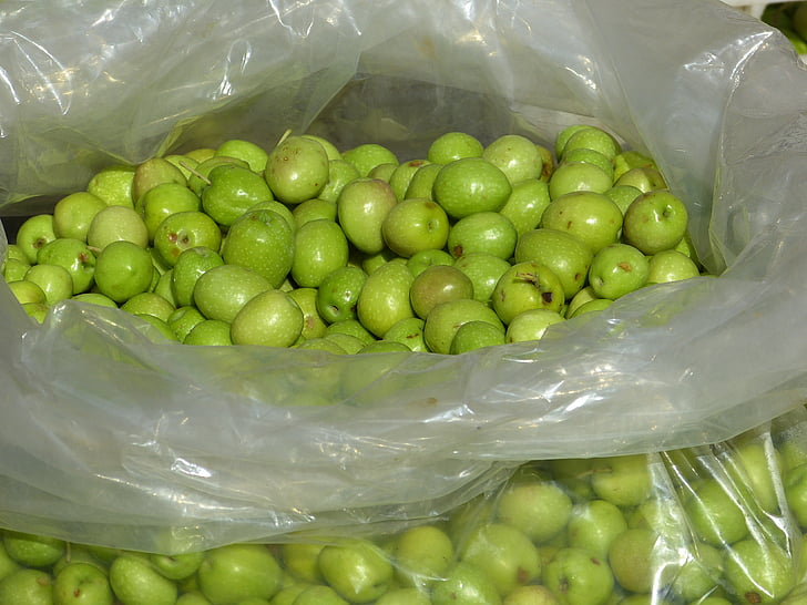 oliivid, roheline, rohelised oliivid, luuviljad, turu