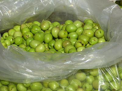 olivy, Zelená, zelené olivy, kôstkovice, trhu