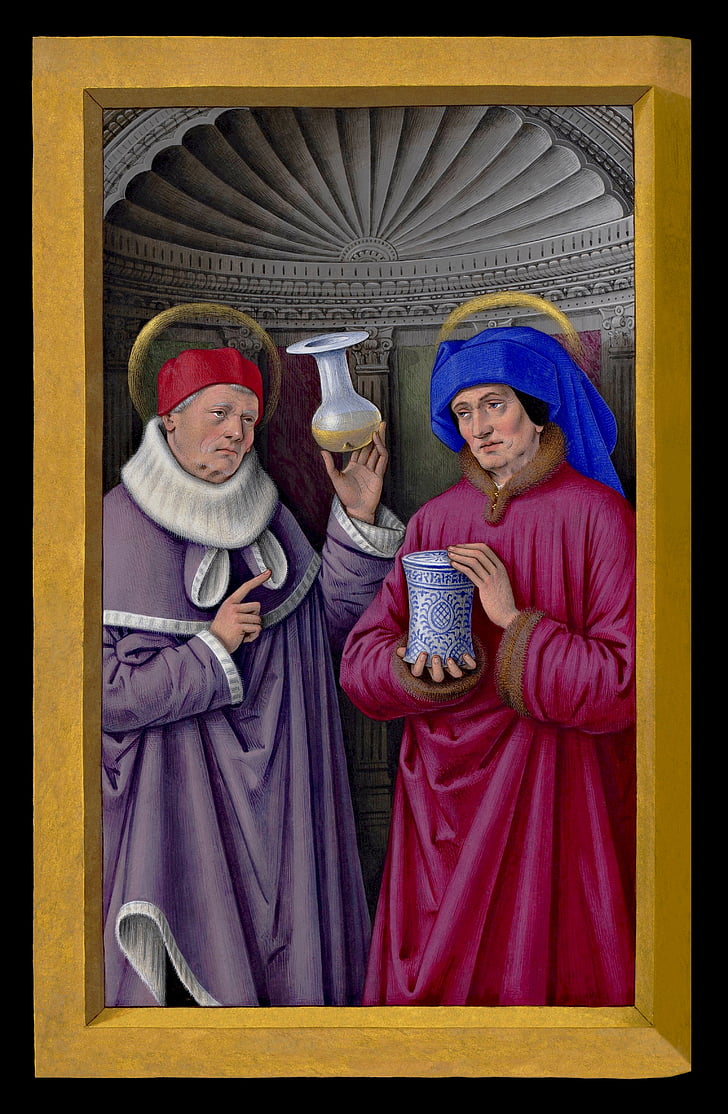 Santi, Cosma, Damian, in miniatura, Grandes heures d'Anna di Bretagna, religiosa, religione