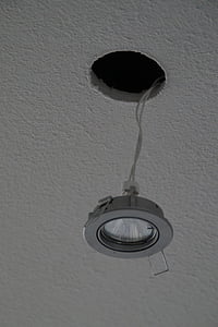 lamp, light, spotlight, halogen, lighting, installation, renovation