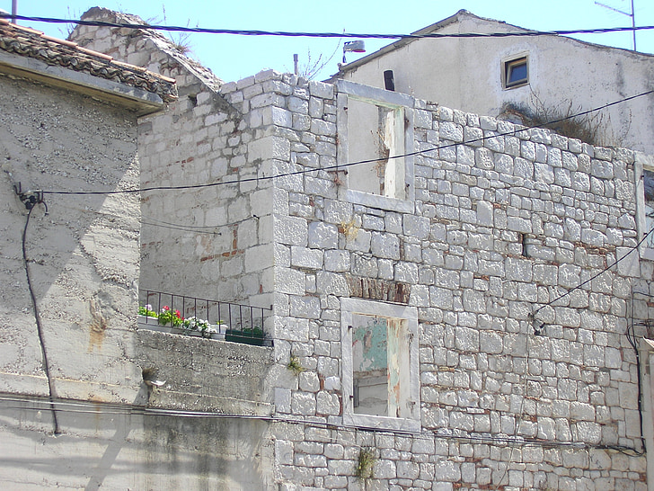 fasad, dinding, rumah, Kroasia, Mediterania
