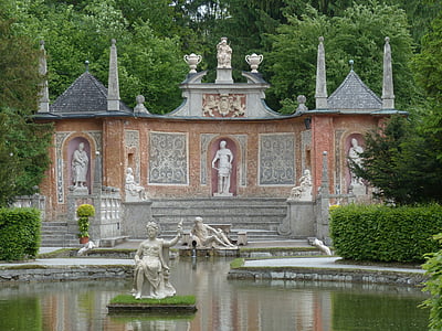 open air theatre, theatrum, theater, pond, water feature, roman theatre, lords table
