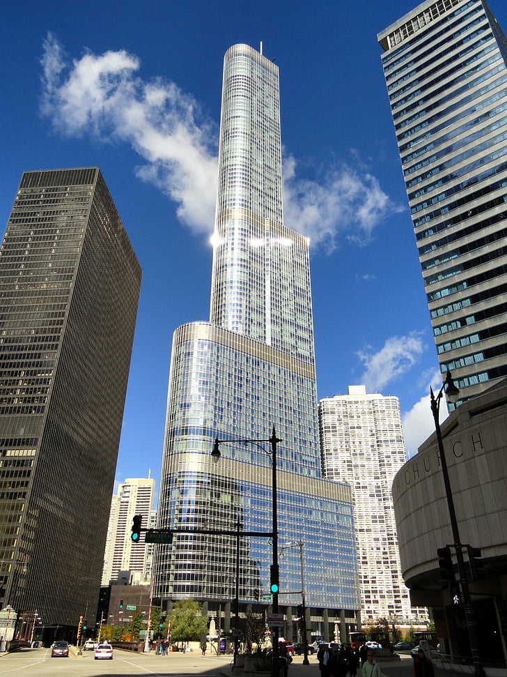 Chicago, Illinois, Trump international hotel, Turnul, zgârie-nori, City, Oraşe