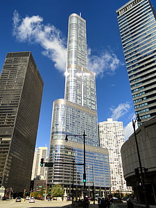 Chicago, Illinois, el Trump hotel internacional, Torre, gratacels, ciutat, Ciutats