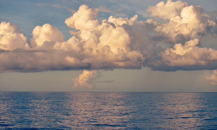 nubes, Océano, mar, cielo, tormenta, tiempo en, naturaleza