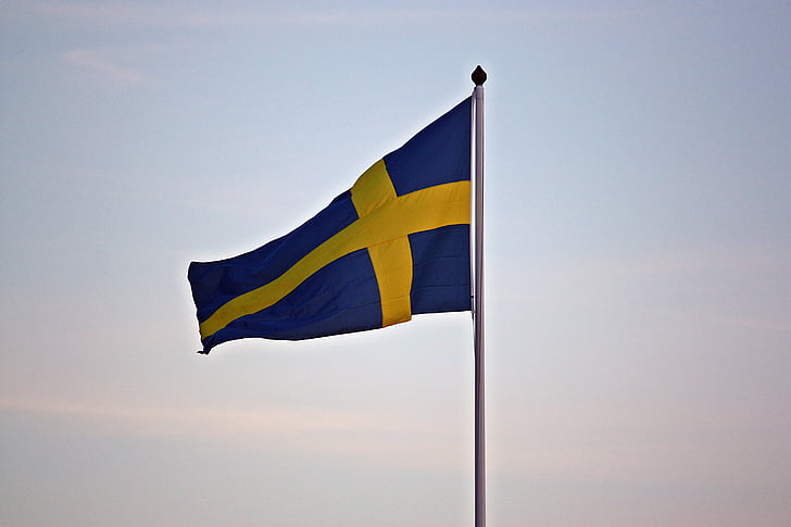 Zastava, švedskom zastavom, plava i žuta