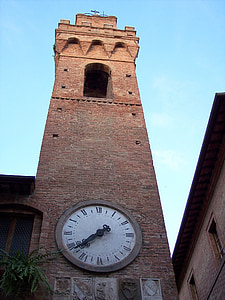 Torre, relógio, arquitetura, construção, torre medieval