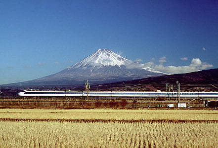 Fuji, Puig, japonès, paisatge, muntanya, cel, neu