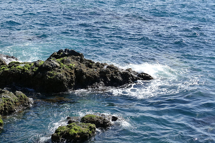 roca, mar, roca de las edades, ola, de surf, verano, sol